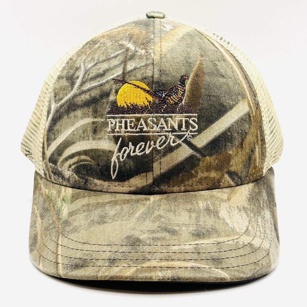 Pheasants Forever Camo Baseball Cap Mens One Size Sri-Duck Curved Bill Hat